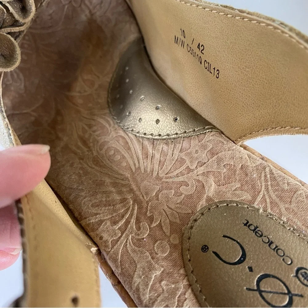 B.O.C. BORN CONCEPT Gold Wedge Sandals - Picture 12 of 14